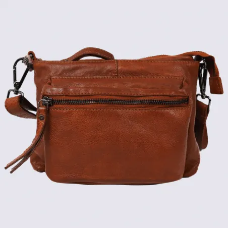 Sac à bandoulière Bear, sac à bandoulière Norah pour femme en cuir cognac | Igert Chaussures&Maroquinerie