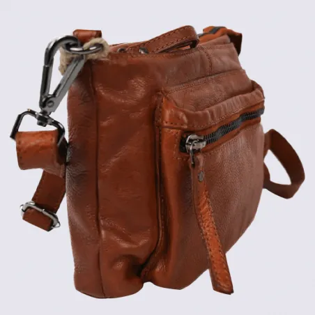 Sac à bandoulière Bear, sac à bandoulière Norah pour femme en cuir cognac | Igert Chaussures&Maroquinerie