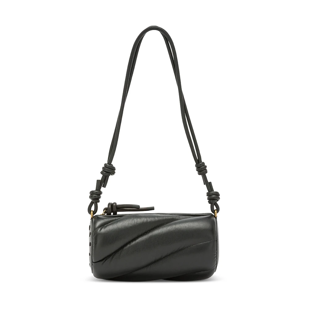 Sac à Bandoulière en Cuir Marshmallow Noir