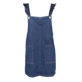 Salopette robe en jean azelio avec bretelles à volants Femme LA 