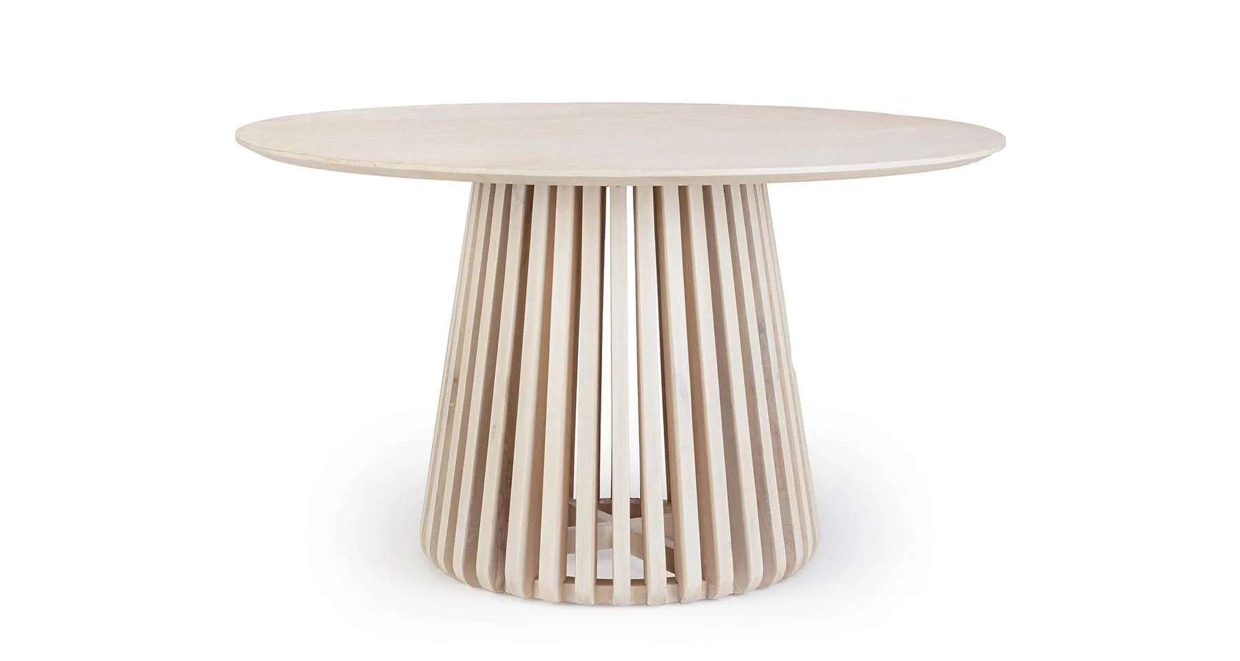 Table en bois de manguier ronde avec pied central design Ø130 cm Odion