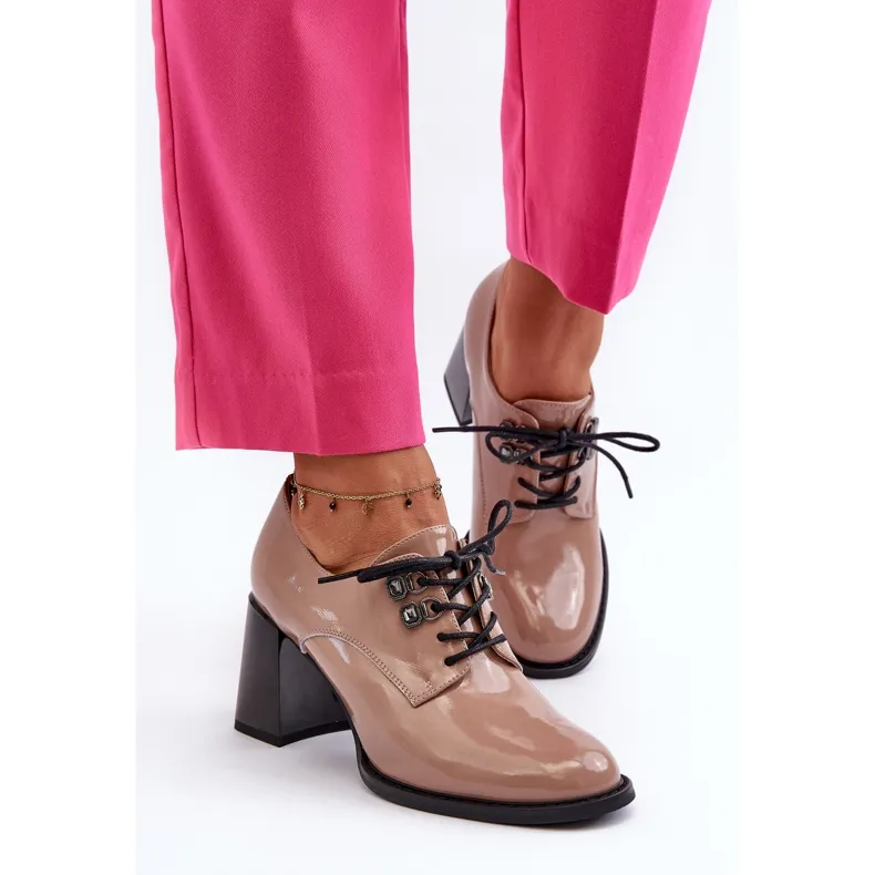 Vinceza Chaussures à talons hauts vernies Nelione pour femme beiges