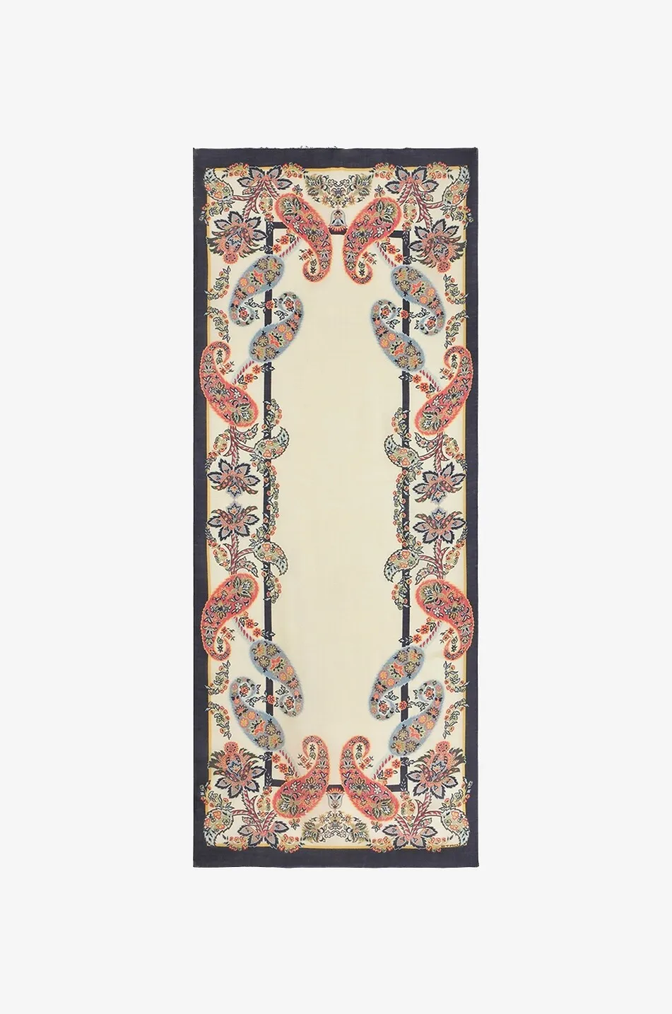 Écharpe tissée en laine cachemire et soie Paisley Florals