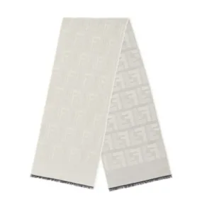 Écharpe - Écharpe en laine et soie couleur taupe | Fendi